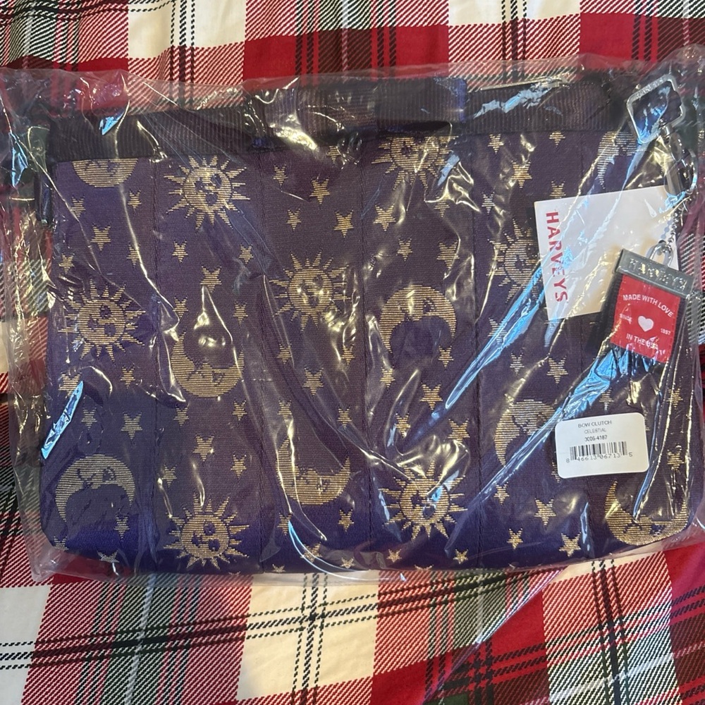 Harveys Purple and Gold Starry Tote